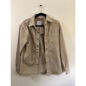NWT Mango Men’s Tan Beige Denim Shirt Jacket, Tan Size Small (original pr. $95)